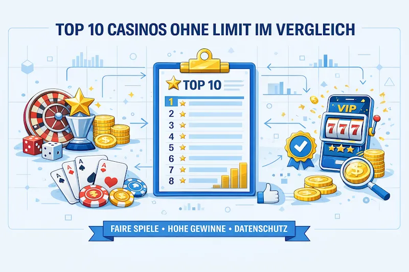 Top 10 Casinos ohne Limit im Vergleich – Februar 2026