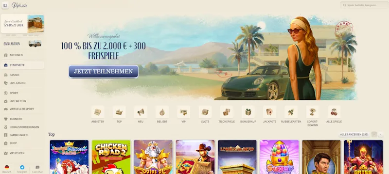 Vipluck – Casino ohne Limit mit starkem VIP-Programm