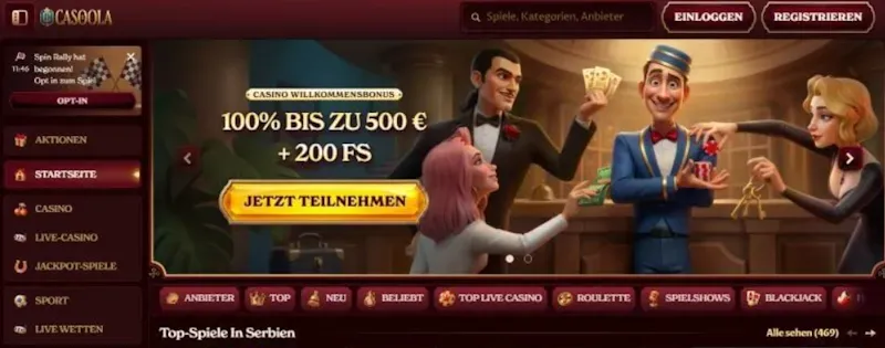 Casoola – Online Casino ohne Einsatzlimit mit Cashback